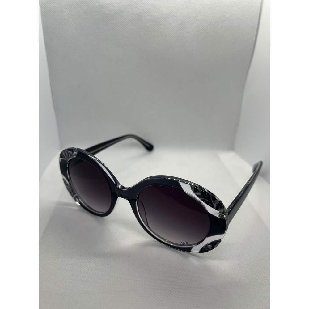 Uptown Johnathan Cate Sunglasses Oval Frame Black and White Pattern Designer